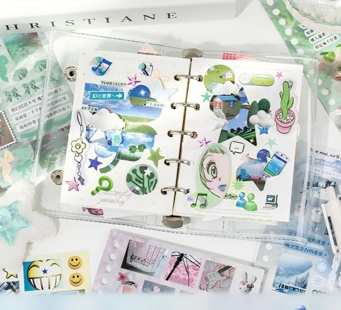 800Pcs+ Japanese Sticker Book for Scrapbook Junk Journal (Old Dreamland)