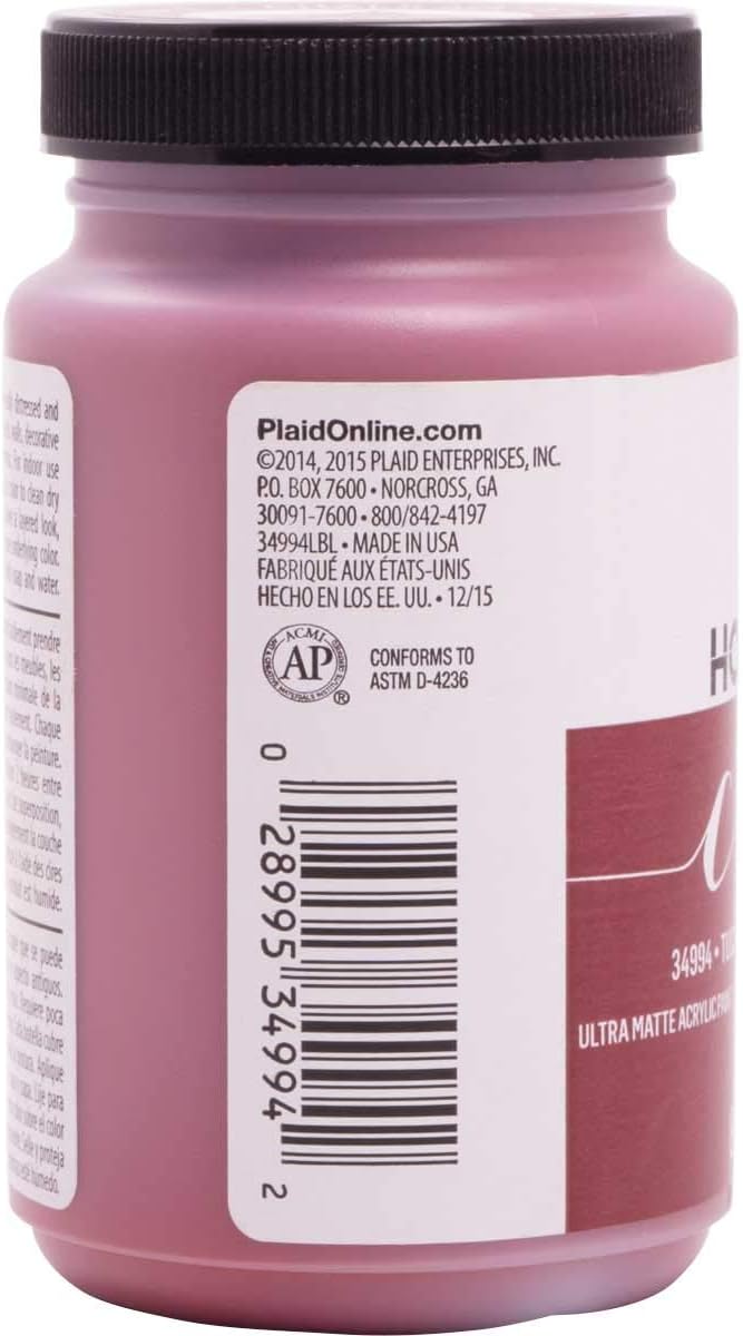FolkArt 34994 Home Decor Chalk Furniture & Craft Paint in Assorted Colors, 8 ounce, Tuscan Red