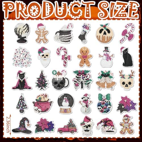 Motipuns 30 Pcs Diamond Magnets,Christmas Before Night,Purple
