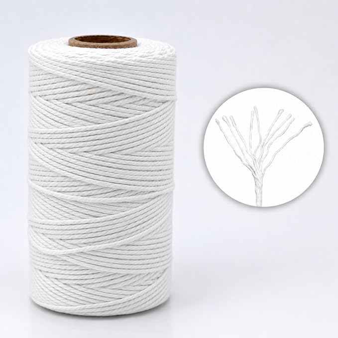 G2PLUS 2MM White String, 328 Feet Cotton Bakers Twine for Craft & Cooking | 100% Cotton,for Gift Wrapping, Meat Trussing, DIY Craft Projects