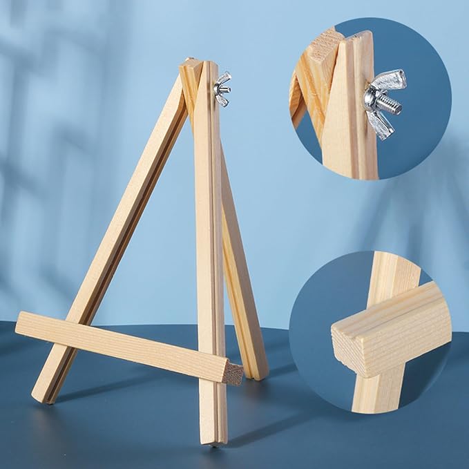Tosnail 12 Pack 9 Inches Art Easel Stand Tabletop Wooden Display Stand Photo Holder Display Stand for Artist, Students, Adults, Kids Painting