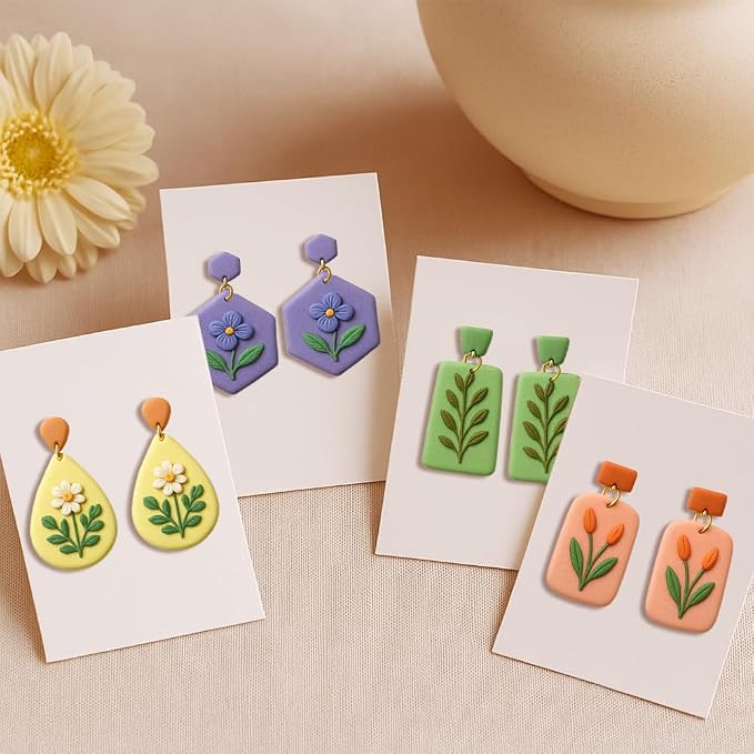 10 Sets Geometric Clay Cutters, 20pcs Shape Polymer Clay Cutting Tools for Earrings Jewelry Making, Clay Jewelry Making Kit