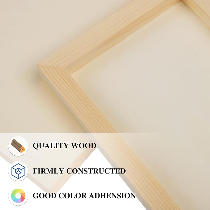 Aodaer 8 Pack Wood Panels 6 x 12 Inch Wooden Panels Canvas Unfinished Craft Wood Boards Panels for Art Crafts Acrylic and Oil Painting Pouring DIY Projects