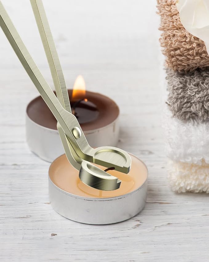RONXS 3 in 1 Candle Wick Trimmer Set, Snuffer, Dipper, Cutter, Bronze | Candle Care Accessory Kit, Stainless Steel, Trims Wick, Puts out Flame and Dips, Gift Box for Candle Lovers Home Decoration