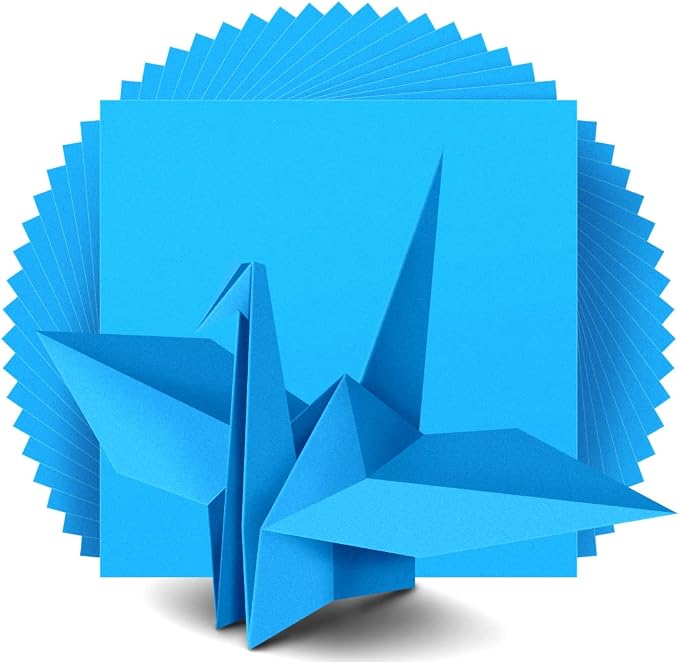 IOOLEEM Origami Paper, 200 Sheets, Dark Blue Origami Paper, 6 Inch Square, Double Sided Colored Paper for Crafts DIY Party & Decoration