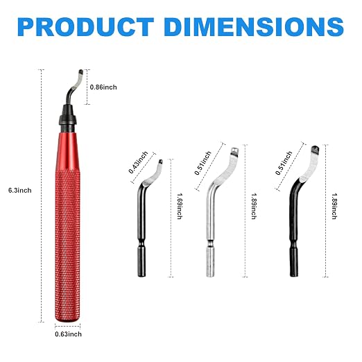 11 Piece High Speed Steel Blade Deburring Tool Set, For Metal Aluminum, Copper, Resin, PVC Pipe, 3D Printing, Wood Edge Treatment, High Quality Metal Handles, Deburring Manual Chamfering, Reamer Tools