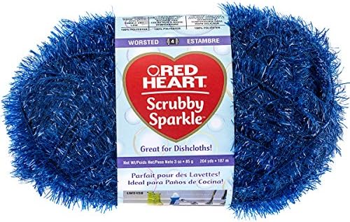 RED Heart Scrubby Sparkle Yarn, Blueberry