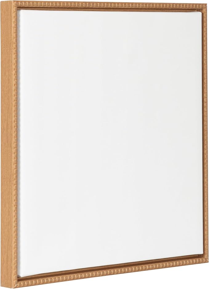 Kate and Laurel Sylvie Blank Framed Canvas Wall Art, 22x22 Natural Beaded, Vintage Modern Empty Canvas for Paint-Your-Own Art, Ready to Paint Premium Canvas Already Framed