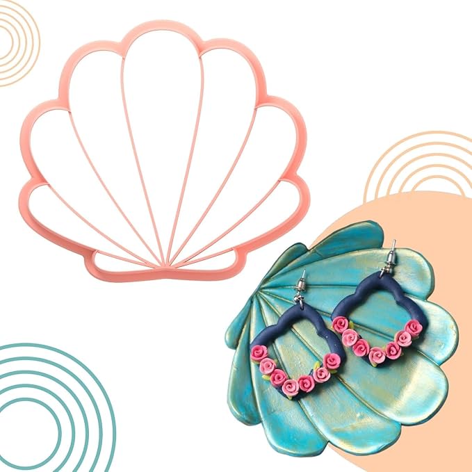 Trinket Cutter Set for Polymer Clay Display & Jewelry Styling – Fish, Shell & Spiral Shell Shapes | Shellfish-TRI