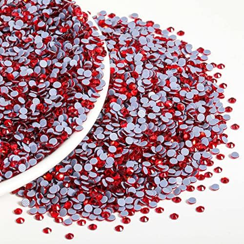 Beadsland Hotfix Rhinestones Bulk, 14400pcs Red Hot Fix Rhinestones for Crafts Clothes DIY Decoration, Light Siam, SS16, 3.8-4.0mm