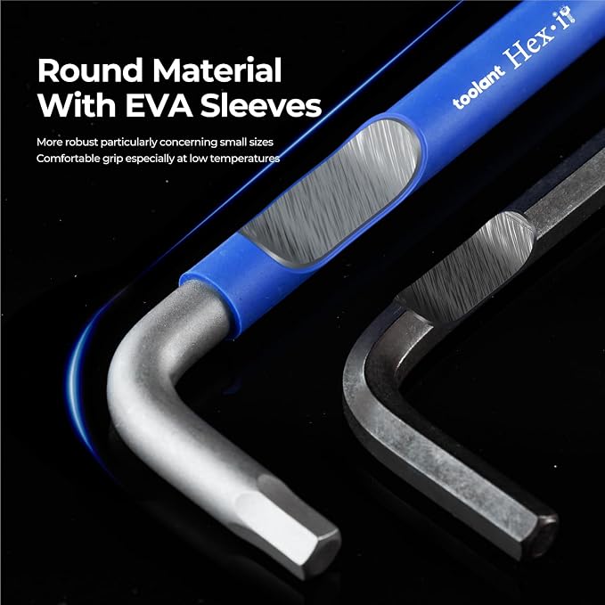 Sae Allen Wrenches Sets 13pcs, Extra Long Arm Allen Key Set with Ball End, Crafted Hex Key Set with Color Coded Sleeves, Unique Patented Holder Design for Magnetizing and Demagnetizing