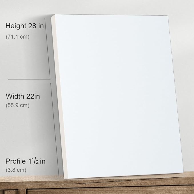 PHOENIX 22x28 Inch 2 Pack Gallery Canvas - 1.5 in Thick Large Canvases for Painting - Deep Edge 100% Cotton 11 Oz. Gesso Primed White Blank Professional Canvas Oil & Acrylic Paints