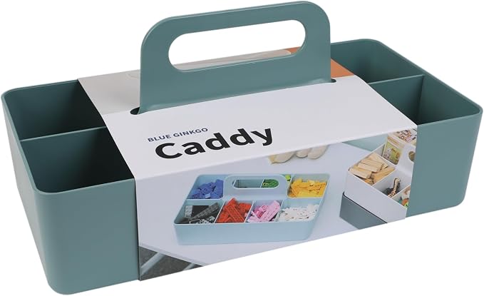 BLUE GINKGO Stackable Organizer Caddy, Long, Green, Made in Korea