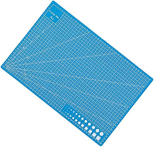 Self Healing PVC Cutting Mat, Gridded Rotary Cutting Board, Sturdy Craft Cutting Mat, Double Sided, A3, Blue