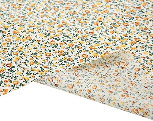 Cotton Fabric DIY Making Supplies Quilting Patchwork Fabric Fat Quarter Bundles DIY for Quilting Cotton Patchwork Cushions (Yellow, 20" x 20")
