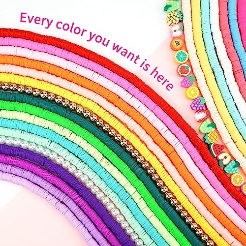 Sistenia Bracelet Making Kit, 12000Pcs Clay Beads 48 Colors in 3 Boxes, Friendship Bracelet Kit with Elastic Strings, Polymer Spacer Beads, Jewelry Making Crafts Gift for Teens Adults