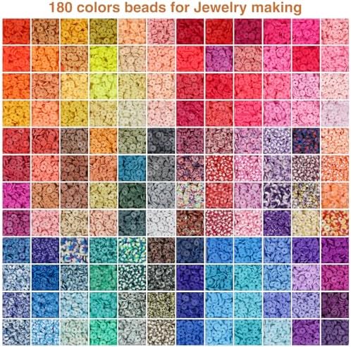 XSEINO 40000Pcs Clay Beads Bracelet Making Kit,8 Boxes 180 Colors