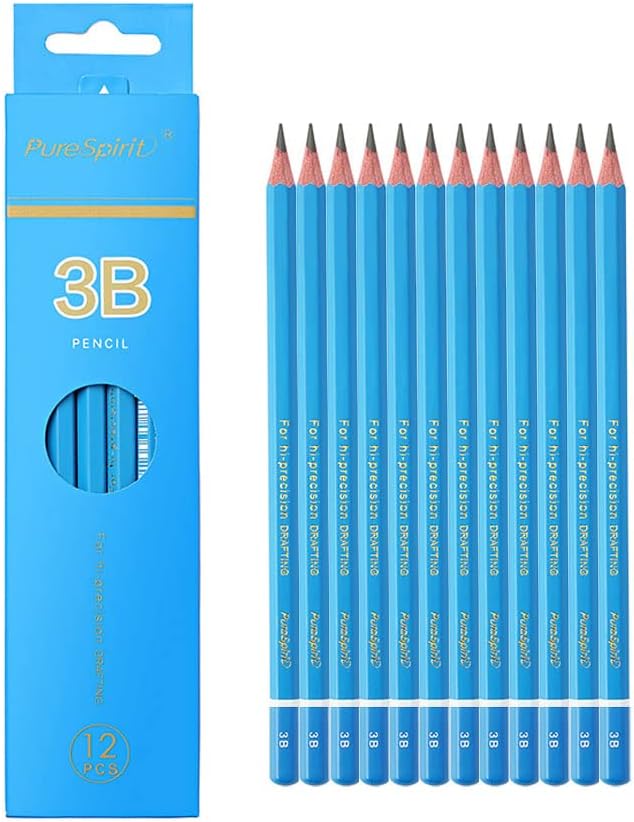 Sketch Pencils for Drawing 3B, 12pcs Professional Art Drawing Pencils for Shading, Sketching & Doodling | Graphite Pencil for Artists & Beginners