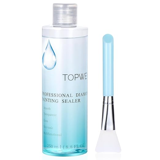 Topwey 250ML Diamond Painting Glue Shine Effect (8.8 Fl Oz) | Also Applicable to Jigsaw Puzzles , Diamond Art Coasters