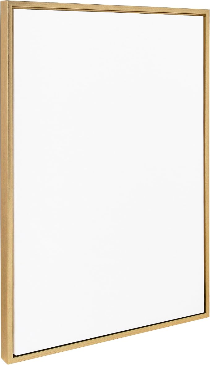 Kate and Laurel Sylvie Blank Framed Canvas Wall Art, 23x33 Bright Gold, Modern Empty Canvas for Paint-Your-Own Art, Premium Canvas Already Framed