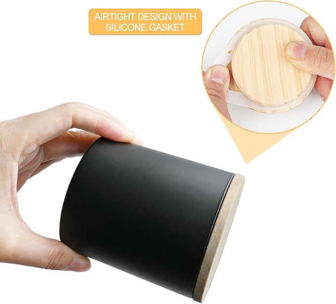 SHOWIN 8 OZ Thick Candle Jars for Making Candles 15 Pcs, Black Empty Jars with Wood Lids for Candle Making, Sample Container,Matte Black