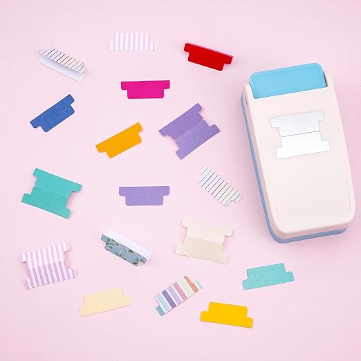 3.9x1.5cm Tab Paper Punch - File DIY Tab Maker Puncher for Notebooks Calendars, Planners, or Albums for Scrapbook Tabs, Junk Journals, Bible Tabs, December Daily, Planner Inserts, and More Projects