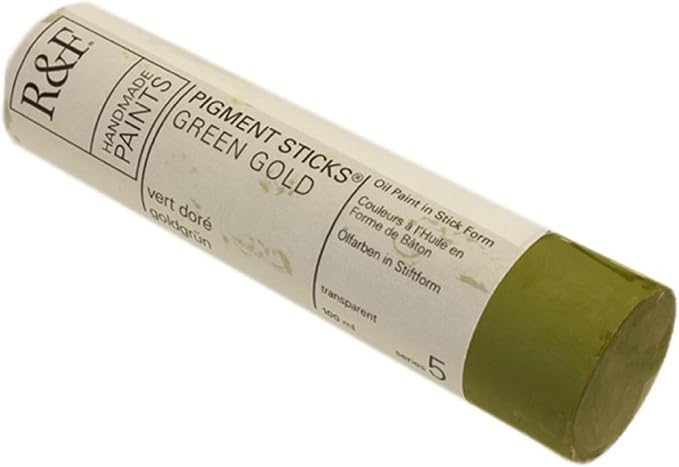 R&F Handmade Paints - Professional Oil Pigment Stick, Green Gold, 100 ml