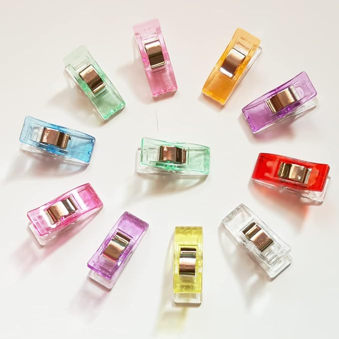 Otylzto Sewing Clips 100 Pcs Assorted Colors, Quilting Clips for Crafts | Premium Plastic Quilting Clips for Supplies Crafts, Sew Clip Clips, ideal for quilting, crafting tools sewing notion projects