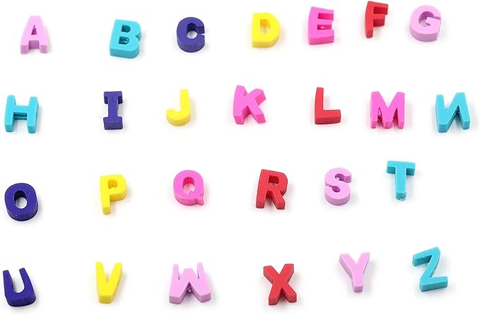 100 Pcs 3D Letter Polymer Clay Beads Mixed Heishi Spacer Beads Supplies for DIY Bracelet Earring Necklace Jewelry Making