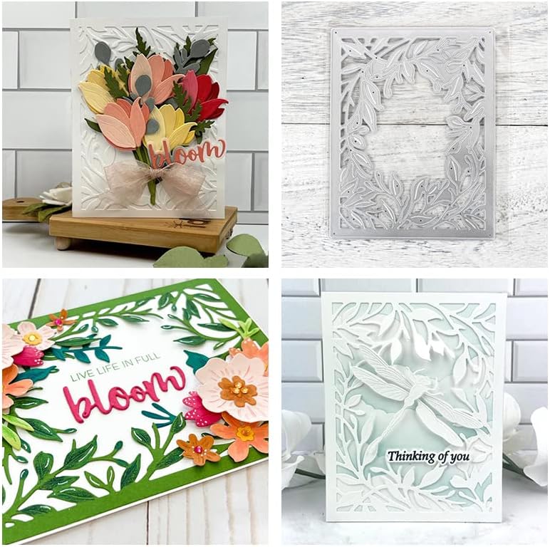 Lapoo 3D Backgrounds Frame Metal Cutting Die for Scrapbooking, New Cutting Dies DIY Album Card Making Decor Paper Craft Metal Die Cuts Party Wedding Decorations (Background Frame 5.5 x 4.3 in)