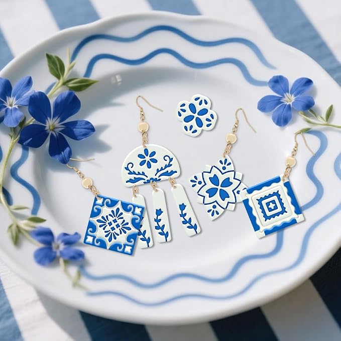 ORIGACH 17 Pcs Portuguese Peranakan Tiles Polymer Clay Cutters Set