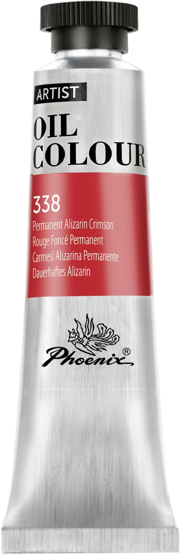 PHOENIX Permanent Alizarin Crimson Oil Paint - 40ml / 1.35 Fl oz. Single Tube - Artist Quality Oil Based Paint for Professionals
