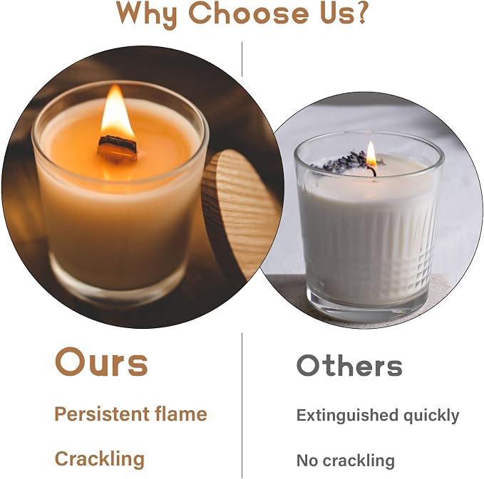 MAQIHAN 100 Wood Wicks for Candles Making - Smokeless Wooden Candle Wicks | Crackling Candle Wax Wood Wick, mechas para velas, Candle Making Wicks for Paraffin, Soy Wax Candlemaking Supplies(50 Sets)