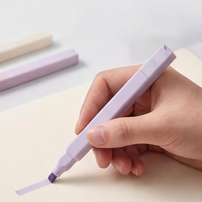 konket 12Pcs Aesthetic Cute Highlighters Bible Pastel Highlighters and Pens no bleed Assorted Colors Double-ended design for Office journaling supplies