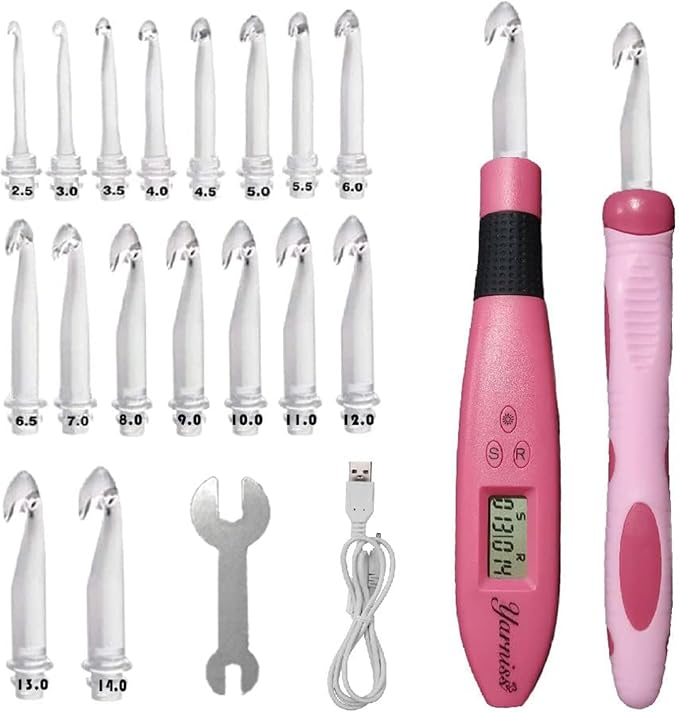 Yarniss 17 Size Counting Crochet Hooks Set for Stitch & Row 2.5mm~14.0mm