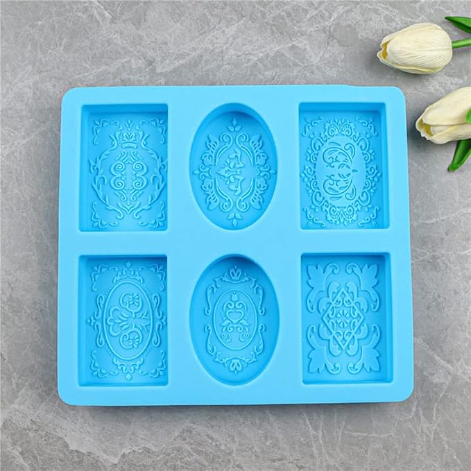 Soap Molds for Soap Making 2 Pack Soap Silicone Mold Cavities Handmade Soap Mold Rectangle Oval and Flower Shapes Baking Mold Bath Molds Silicone