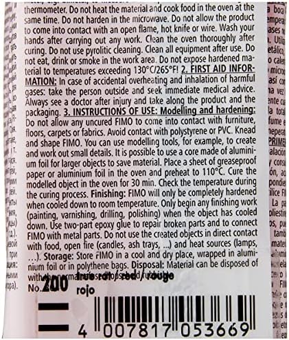 STAEDTLER 8041-200 FIMO Professional Oven-Hardening Polymer Modelling Clay, 454g - True Red (Single Block)