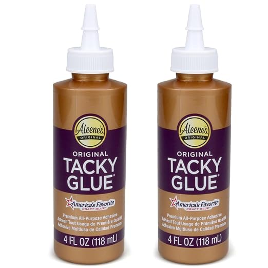 All-Purpose Tacky Glue – Premium Adhesive for Crafts, Jewelry, and Household Repairs – Original 4 Oz. (2 Bottles)
