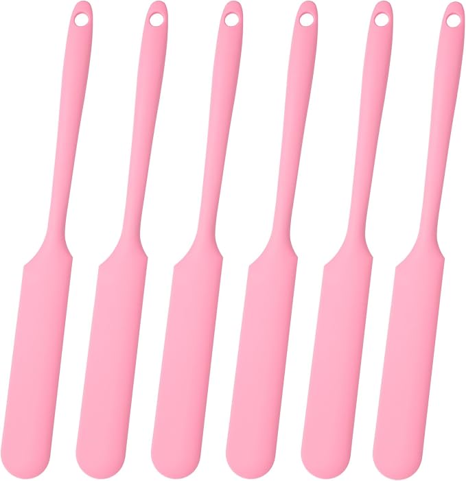 Gartful 6PCS Silicone Spatula Sticks, Non-Stick Epoxy Resin Mixing Sticks Scraper Tools, Reusable Stirring Rods for Resin, Paint, Waxing, Liquid, Arts Crafts Supplies, Facial Mask, Pink