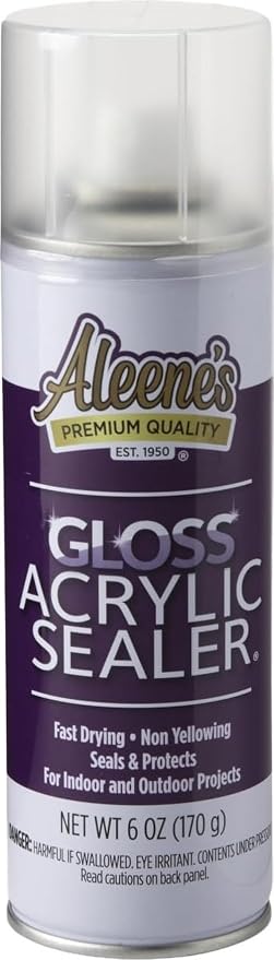 Aleene's 26412 Spray Gloss Finish, 6 Oz Acrylic Sealer, Original Version, Clear - Gloss