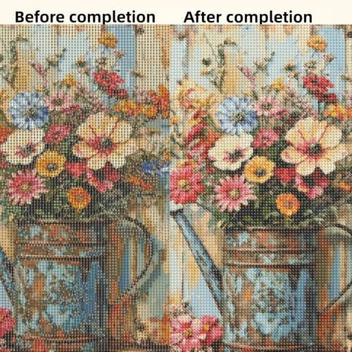 Retro Flower Diamond Painting Kits for Adults, Wildflower Diamond Art