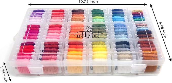 108 Color Embroidery Floss Kit, Cross Stitch Thread Storage Box