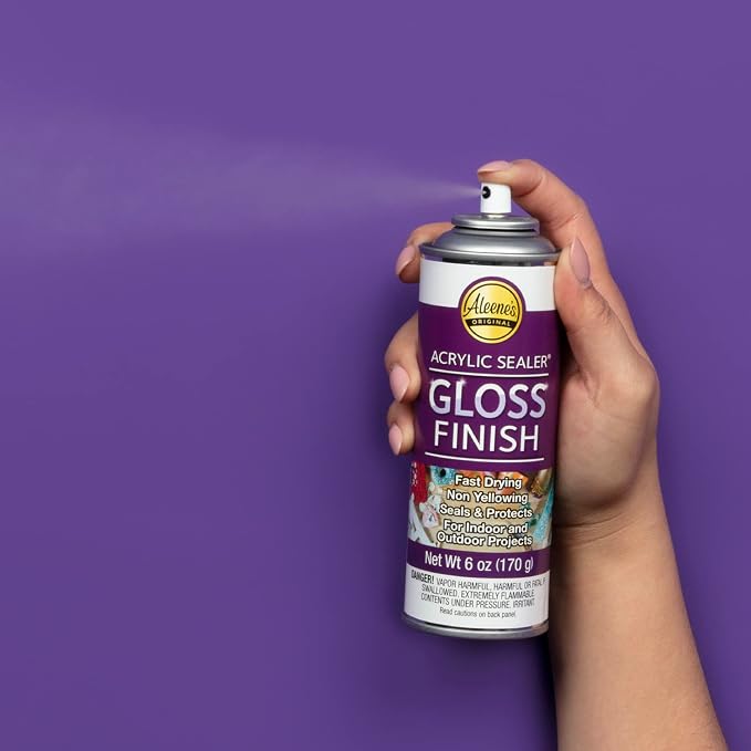 Aleene's 26412 Spray Gloss Finish, 6 Oz Acrylic Sealer, Original Version, Clear - Gloss