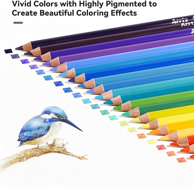 Arrtx 72 Colored Pencils, Soft Core, for Adult Coloring & Drawing
