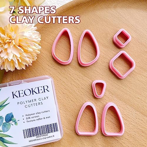 Keoker Organic Clay Cutters, Polymer Clay Cutters for Earrings Making, Clay Earrings Cutters (B)