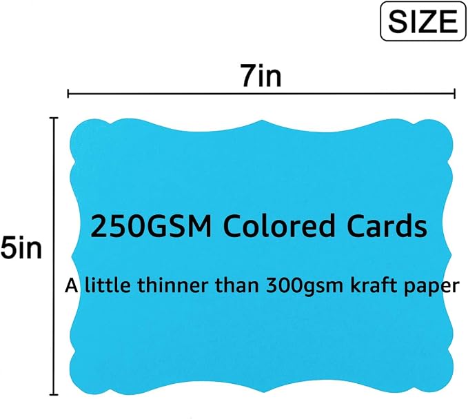 50 Pack Blank Kraft Greeting Cards, Multicolored, 5x7IN