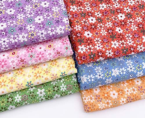 Cotton Fabric DIY Making Supplies Quilting Patchwork Fabric Fat Quarter Bundles DIY for Quilting Cotton Patchwork Cushions (Color Mixing, 20" x 20")