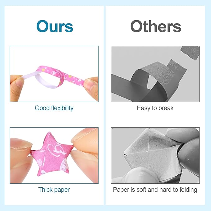 2430 Sheets Stars Paper Strips, 3 Packs Double Side Origami Star Paper, Lucky Star Strips , Star Origami Paper for DIY / Hand Crafts (Flowers)