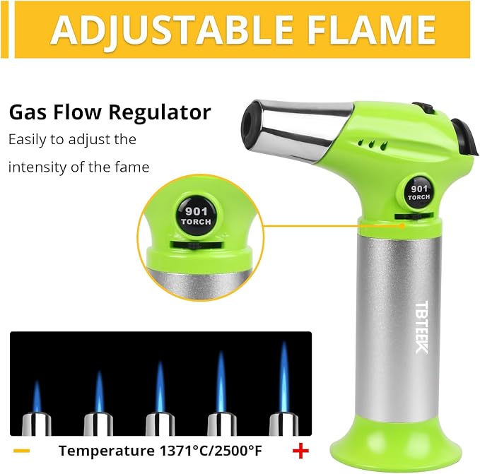 TBTeek Kitchen Butane Torch with Safety Lock for Baking, Crafts & Steak