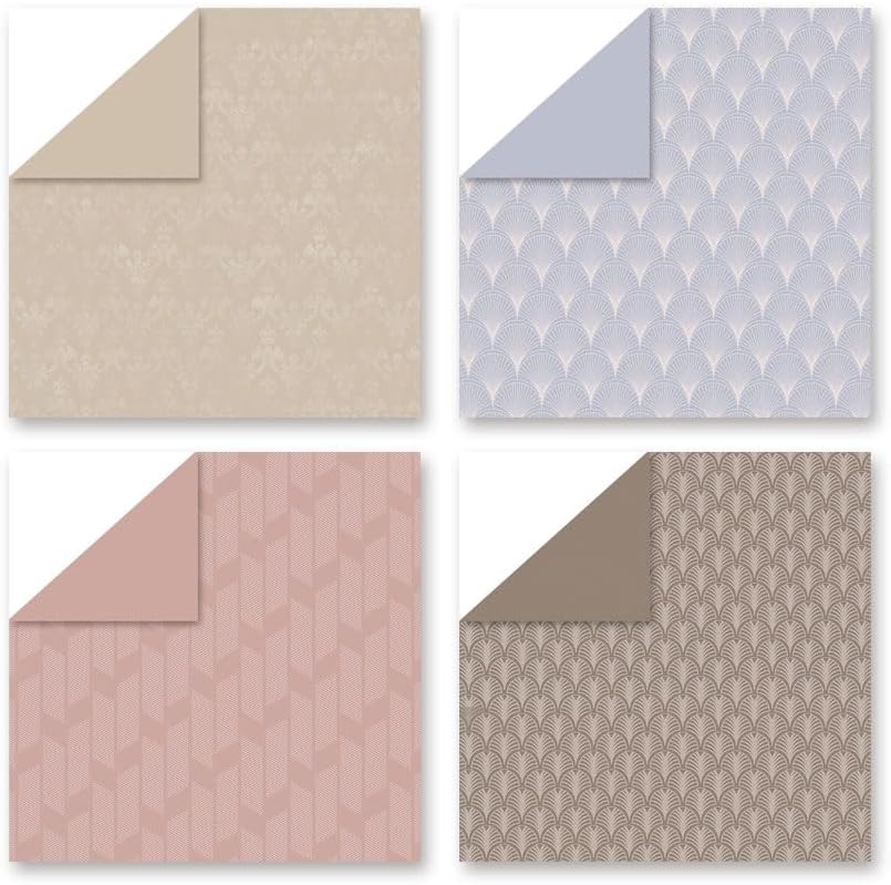 Wedding Tone Scrapbook Paper 24 Sheets Pattern Paper Double Sided Printing for DIY Card Making Scrapbook Wedding Photo Album Home Décor-12 x 12 Inches